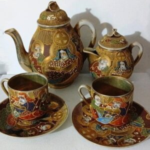 Interesting Antique Japanese Samurai‑Style Tea Set