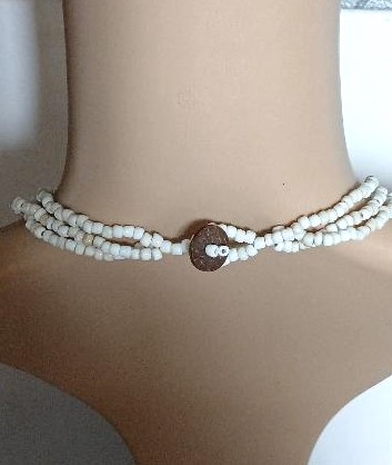 Vintage Large Mother of Pearl,Coral Pendant Necklace - Image 4