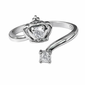 Heart Tiara Crown CZ Stones Ladies Ring :Size 6.5 - M