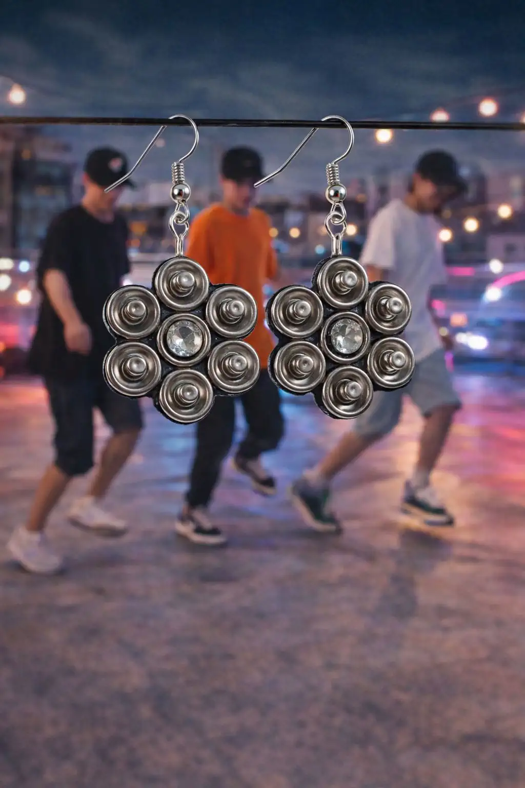 handmade snap shuffle earrings