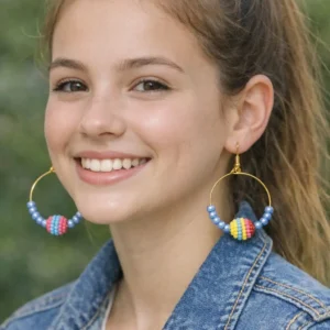 hand made happy pair of earrings summer