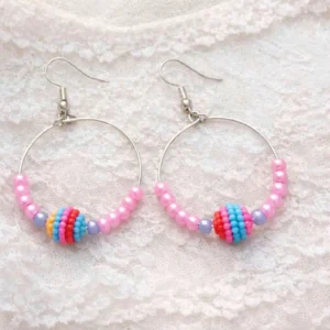 happy pair of earrings of summer colours