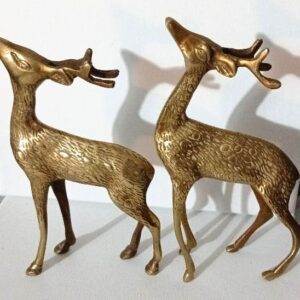Vintage Elegant Brass Deer Figurines – Set of 2