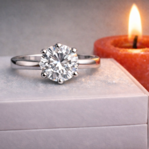 Round Cut Cubic Zirconia Sterling Silver Ring *Size 5.5 - K*