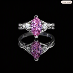 Gorgeous 925 Sterling Silver Marquise Pink Topaz Ring