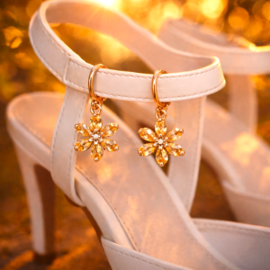 14k GP Light Brown Marquise Cut Topaz Flower Earrings