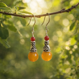 Charming Bohemian Earrings Yellow Moonstone Beads