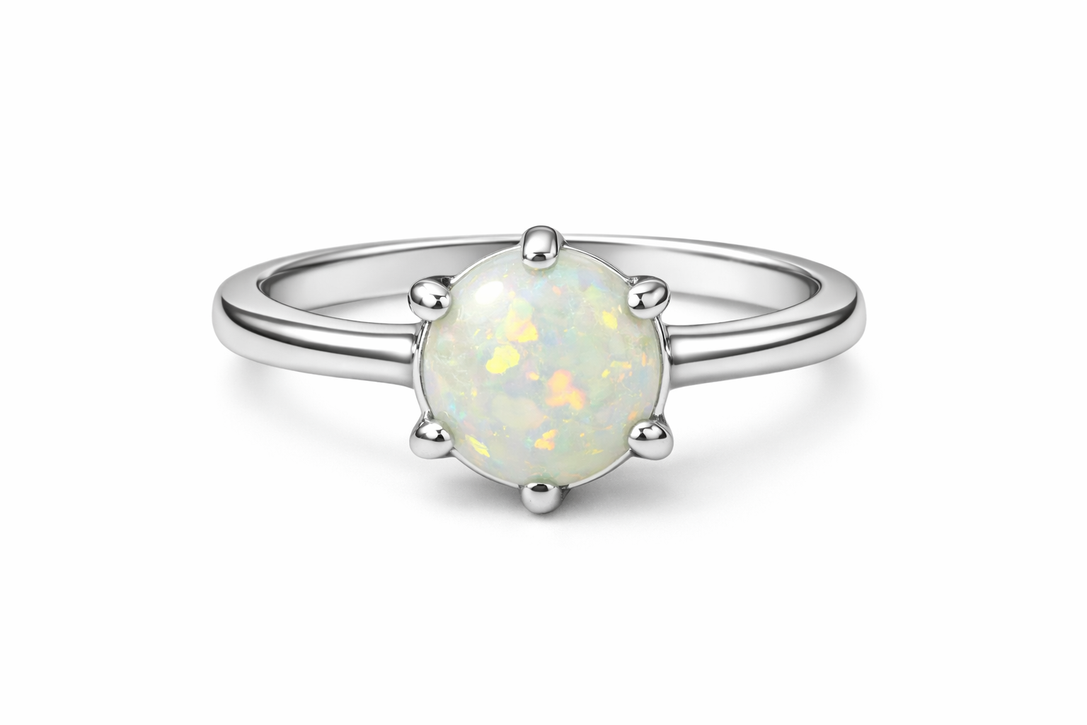 Fantastic 925 Sterling Silver White Opal Ring