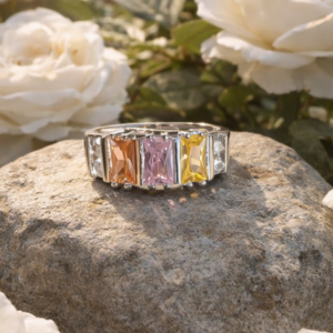 Stunning Silver Multi‑Stone Ring – Elegant & Eye‑Catching