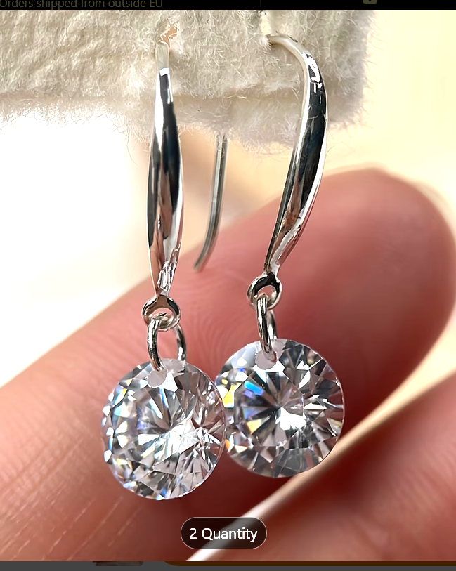 Silver Zircon Drop Earrings – 925 Hallmarked – Brilliant Sparkles