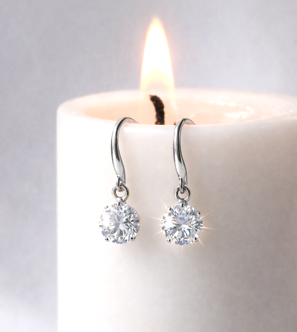 Silver Zircon Drop Earrings – 925 Hallmarked – Brilliant Sparkles - Image 5