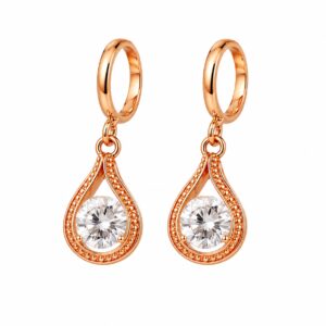 Beautiful 14k Gold Plated Teardrop Earrings – 1.5CT Cubic Zirconia
