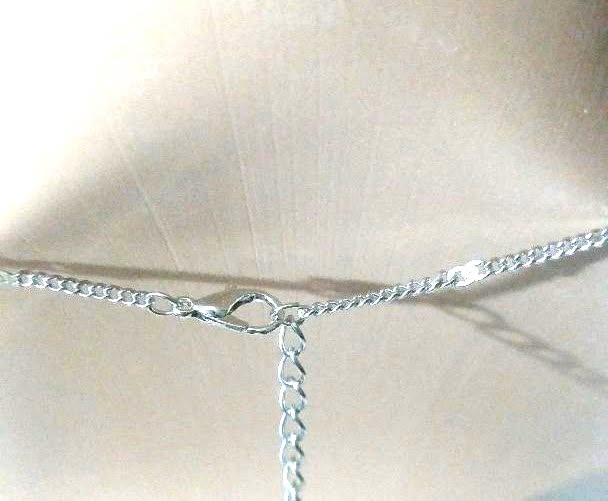 Elegant Silver Teardrop Blue Crystal Necklace - Image 4