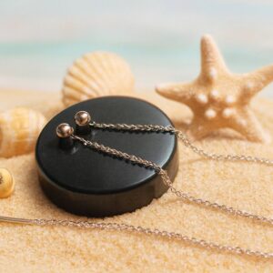Long Silver Plated Threader Spherical Ball Earrings
