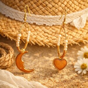 "I Love You to the Moon and Back" Gold Tone Hoop Earrings