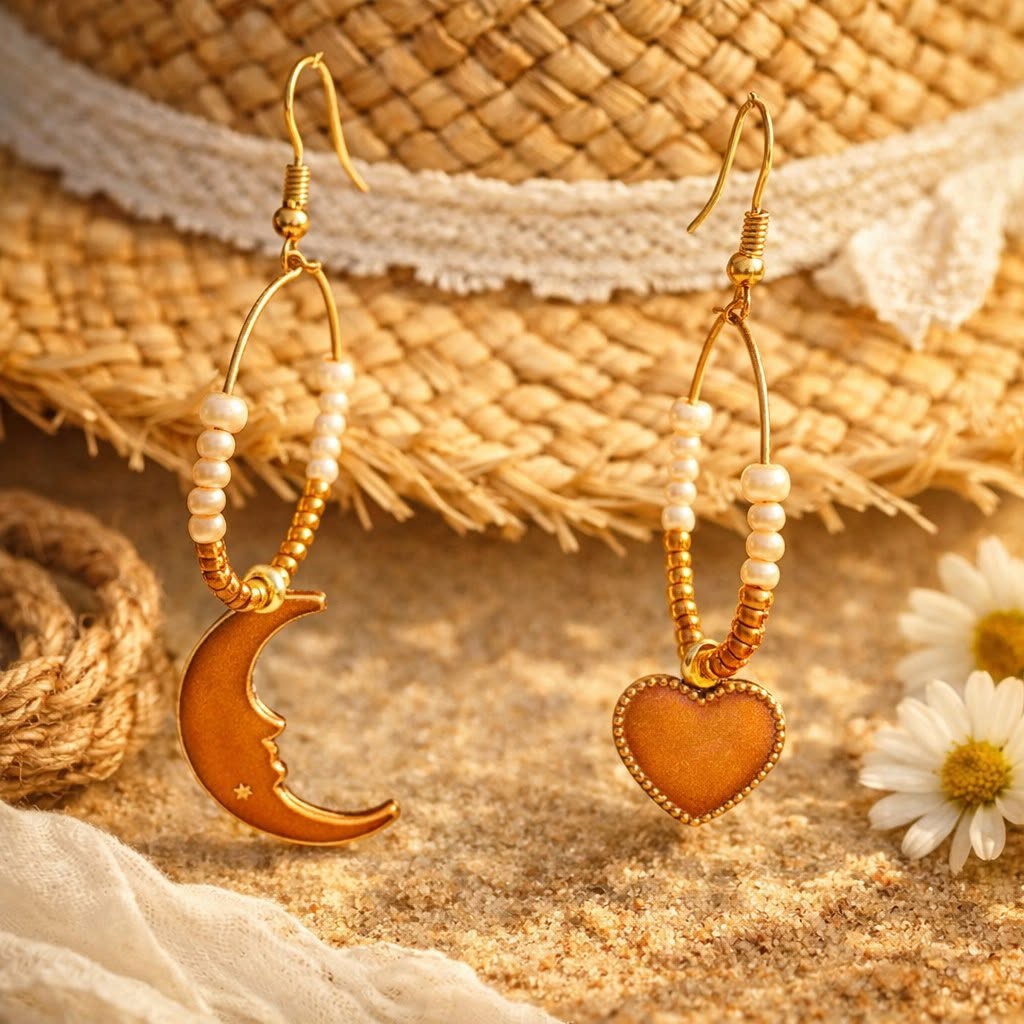 "I Love You to the Moon and Back" Gold Tone Hoop Earrings