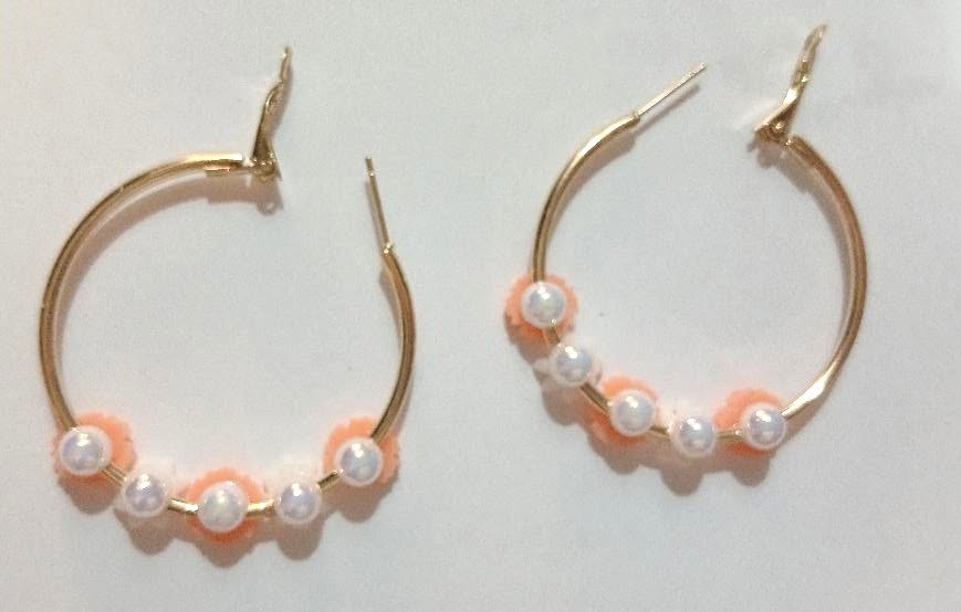 Double-Sided Gold Hoop Earrings – Floral & Pearl Styles - Image 6