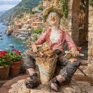Vintage Capodimonte Old Man Figurine – Made in Italy