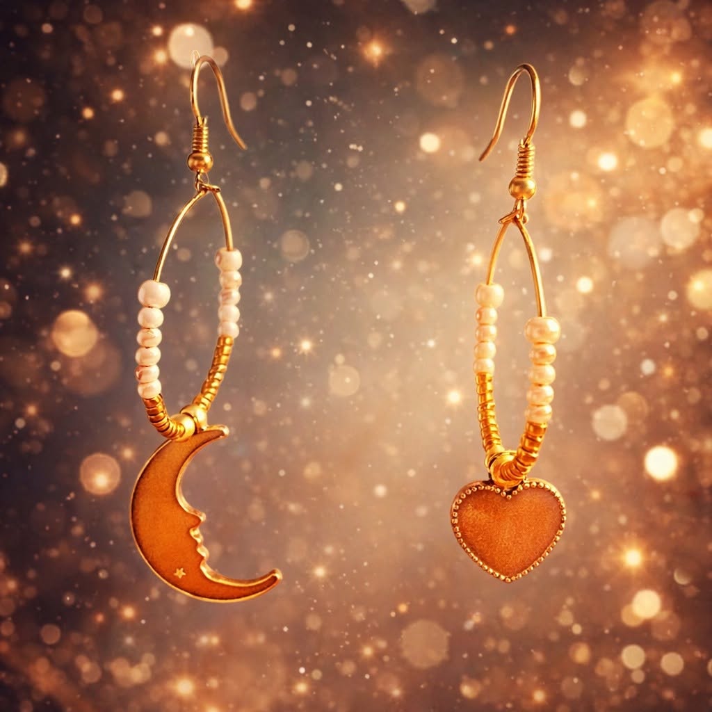 "I Love You to the Moon and Back" Gold Tone Hoop Earrings - Image 2