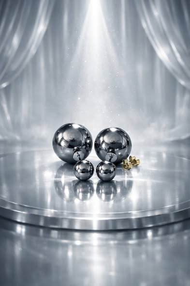 Double sided Silver Metal Silver Tone Studs