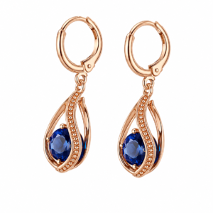 Beautiful 14k Gold Plated Teardrop Earrings – 1.5CT Blue Topaz