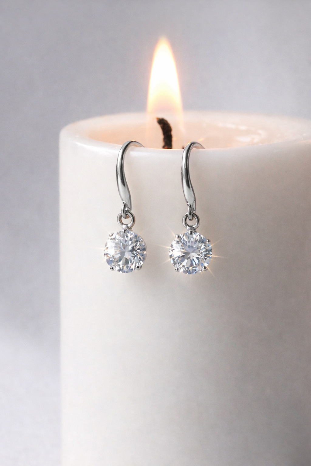Silver Zircon Drop Earrings – 925 Hallmarked – Brilliant Sparkles - Image 3