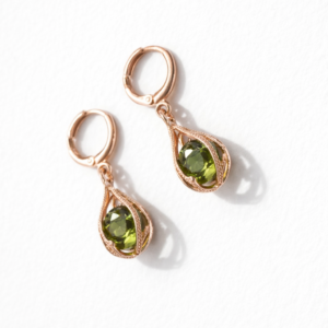 Beautiful 14k Gold Plated Teardrop Earrings – 1.5CT Peridot
