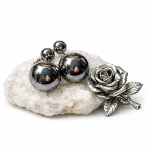 Double sided Studs: Dark Silver Tone Studs