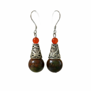  Charming Bohemian Earrings with Tiger Eye Beads – 925 Silver Hooks 