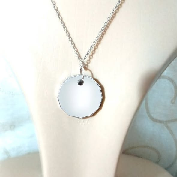 Humourous Silver Necklace with Purple “Born to Shop” Pendant - Image 3