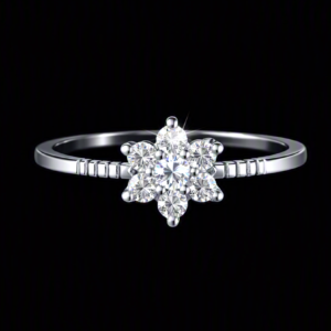 Gorgeous Ultra Petite Flower Cubic Zirconia 925 Silver Ring