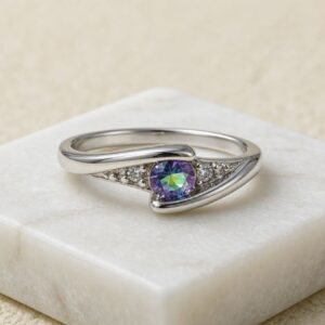 925 Sterling Silver Mystic Topaz Ring – Petite & Elegant