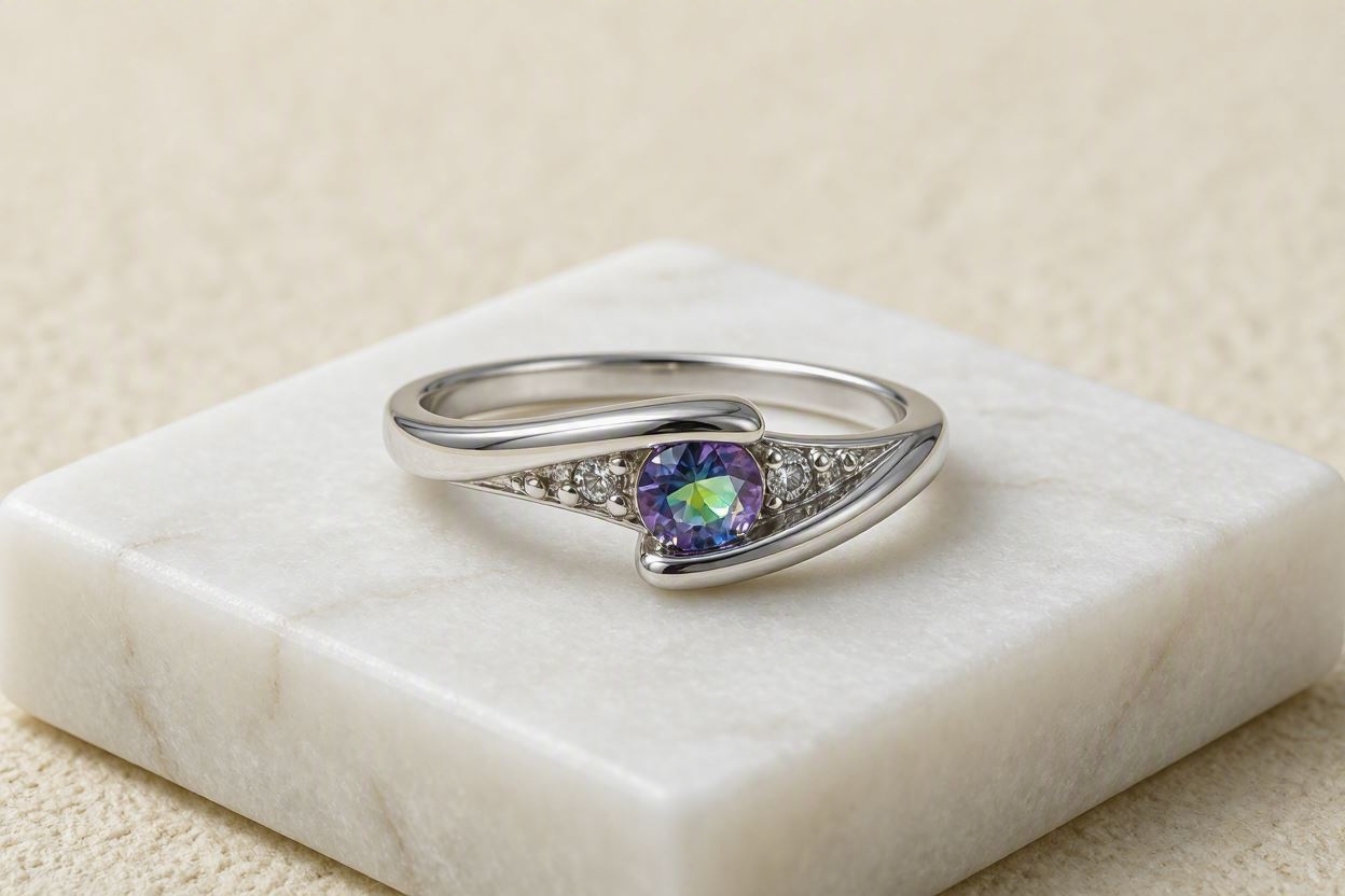 925 Sterling Silver Mystic Topaz Ring – Petite & Elegant