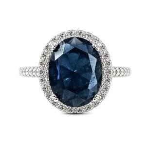 Royal Blue Sapphire Halo Ring – 2.75CT – 925 Silver Hallmarked