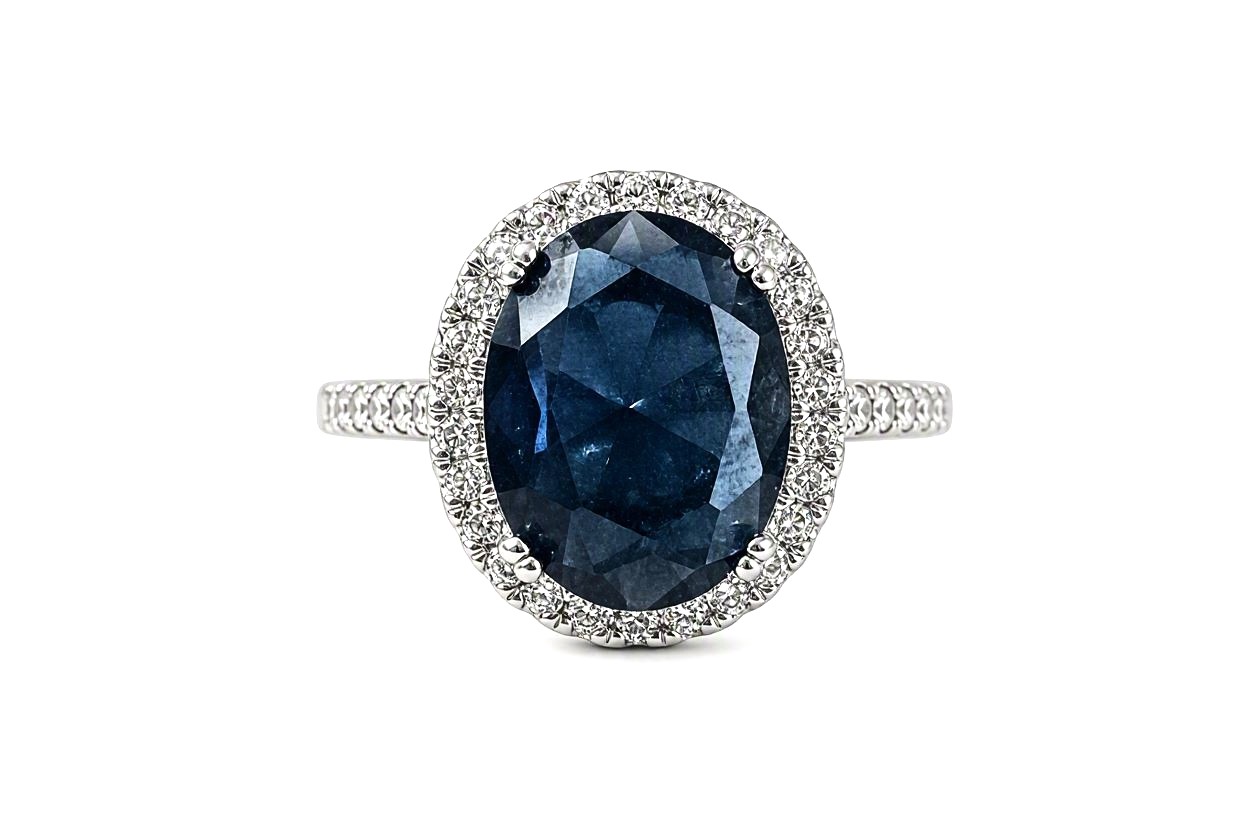 Royal Blue Sapphire Halo Ring – 2.75CT – 925 Silver Hallmarked