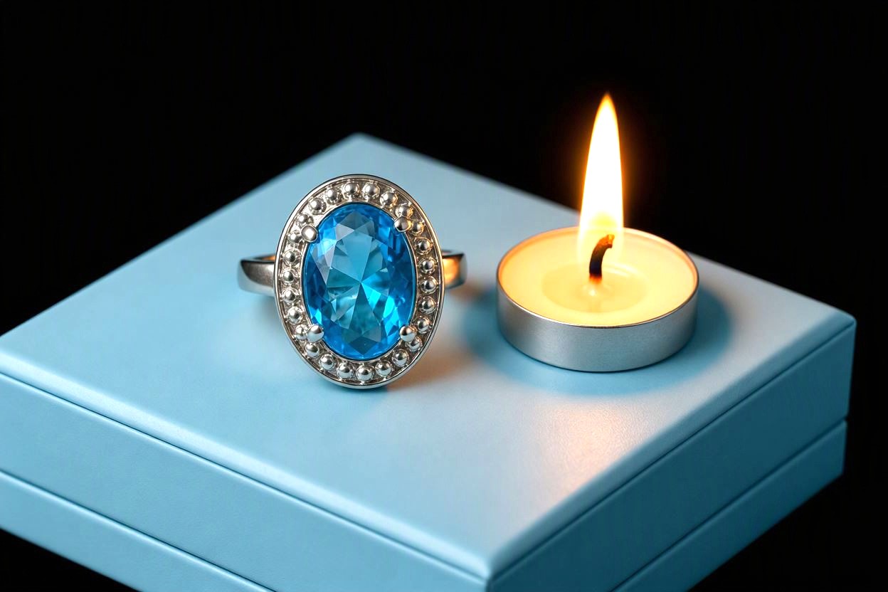 Gorgeous Blue Topaz Halo Ring – 2.75CT – 925 Silver Plated